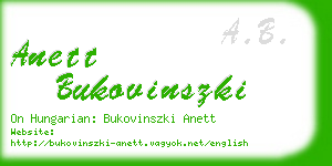 anett bukovinszki business card